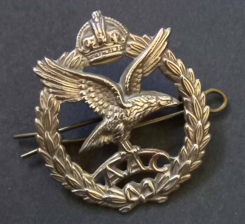 A superb - highly detailed - white metal Army Air Corps cap badge