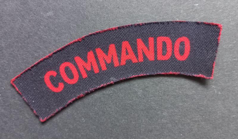 A attractive - albeit regrettably single - early printed Commando shoulder title