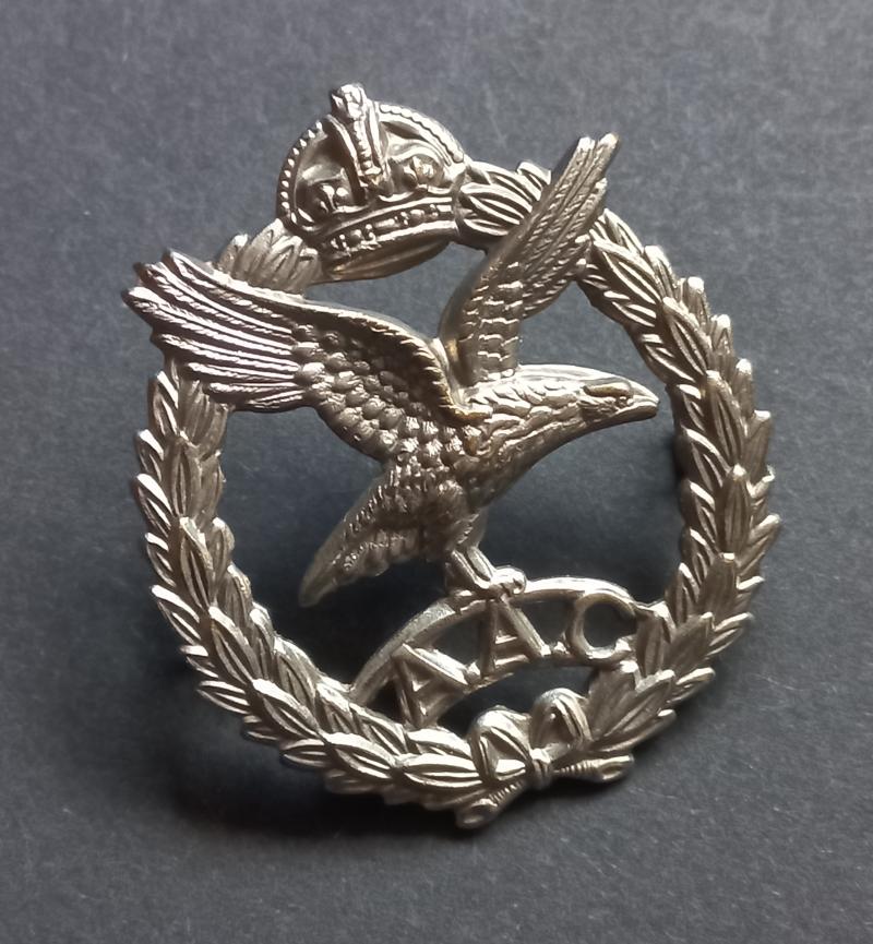 A superb - highly detailed - white metal Army Air Corps cap badge