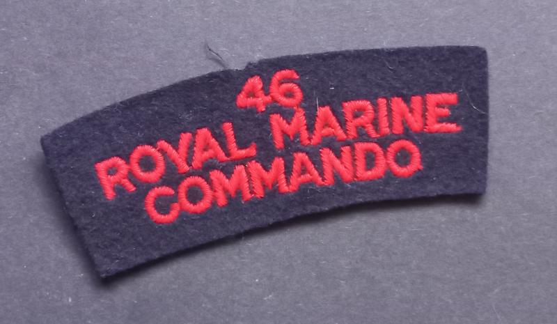 A superb - late war i.e early post war - 46 Royal Marines Commando embroided shoulder title