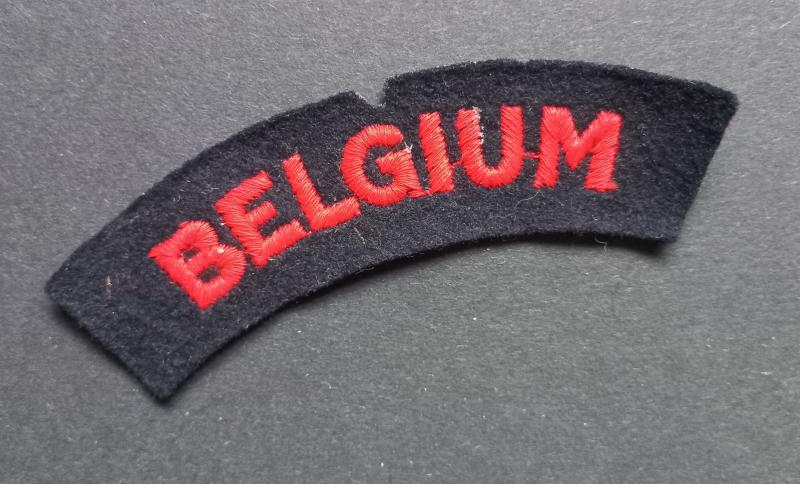 A superb - albeit regrettably single - British made Belgium shoulder title