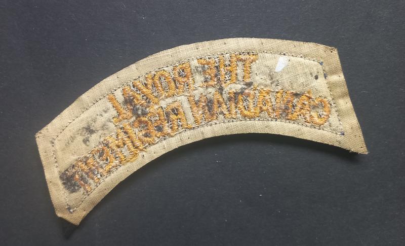 A superb (typical British made) The Royal Canadian Regiment embroided shoulder title