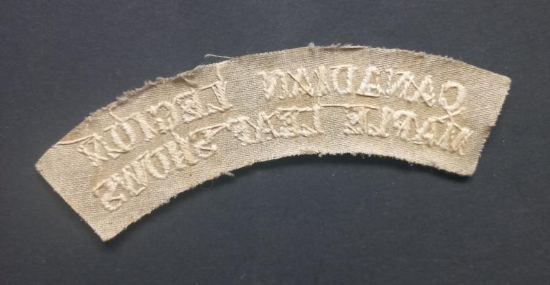 A sought after and difficult to find British made Canadian Legion Maple Leaf Shows shoulder title