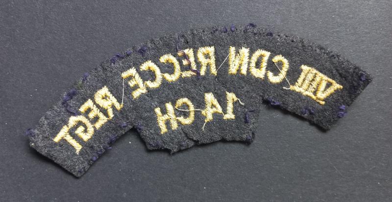 A attractive - albeit regrettably single - British made Canadian 8th Reconnaissance Regiment (14th Canadian Hussars) embroided shoulder title