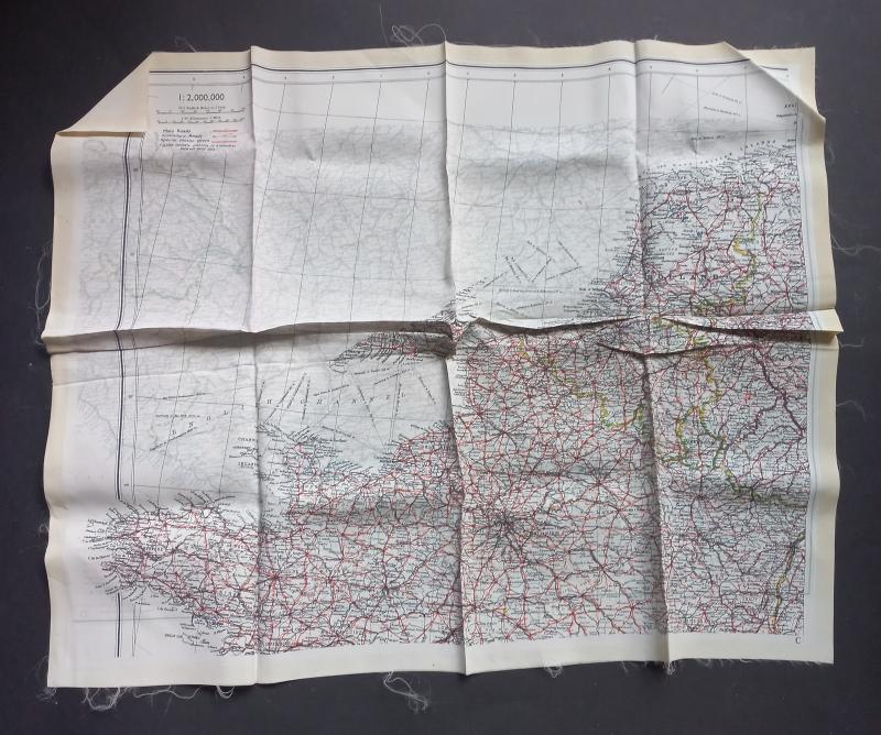 A superb (scale 1:2,000.000) silk escape map (showing Holland, Belgium, France and north Spain)