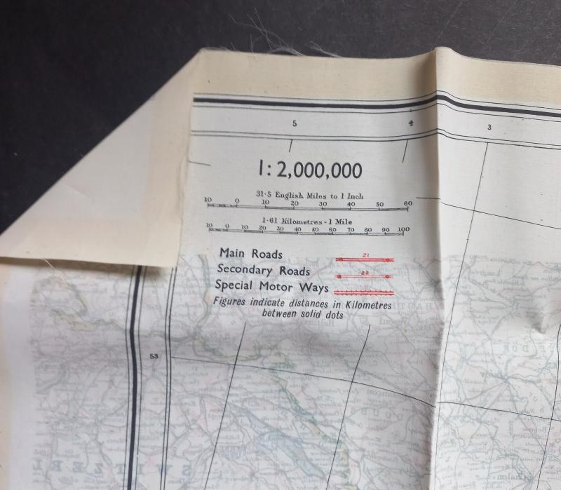 A superb (scale 1:2,000.000) silk escape map (showing Holland, Belgium, France and north Spain)