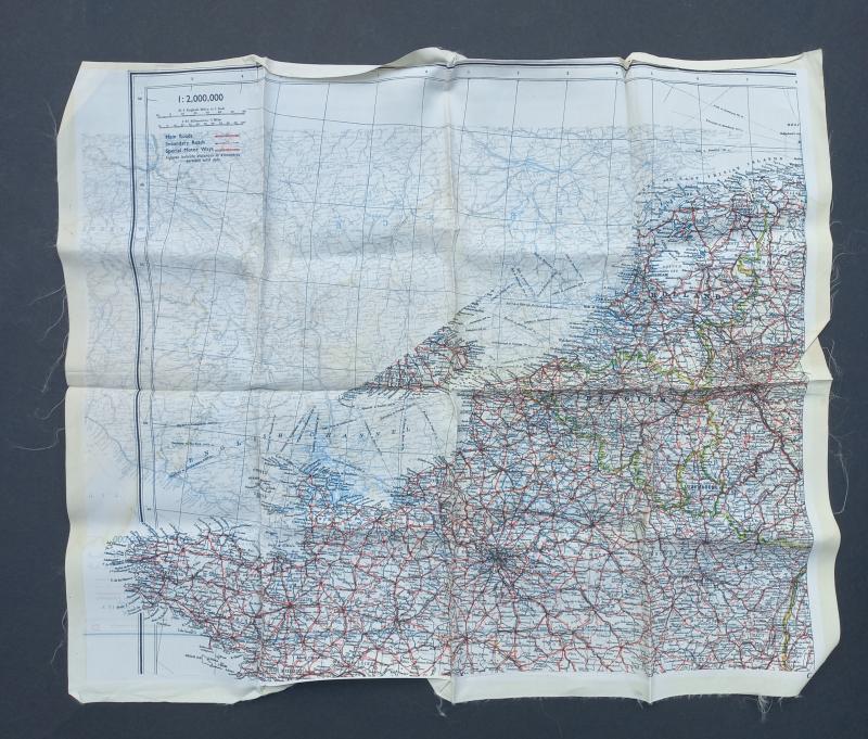 A superb (scale 1:2,000.000) silk escape map (showing Holland, Belgium, France and north Spain)