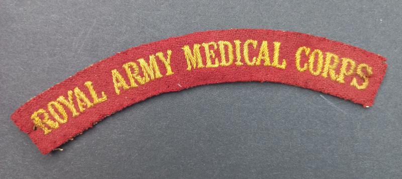 A attractive (not so often seen) serif-type lettering Royal Army Medical Corps shoulder title