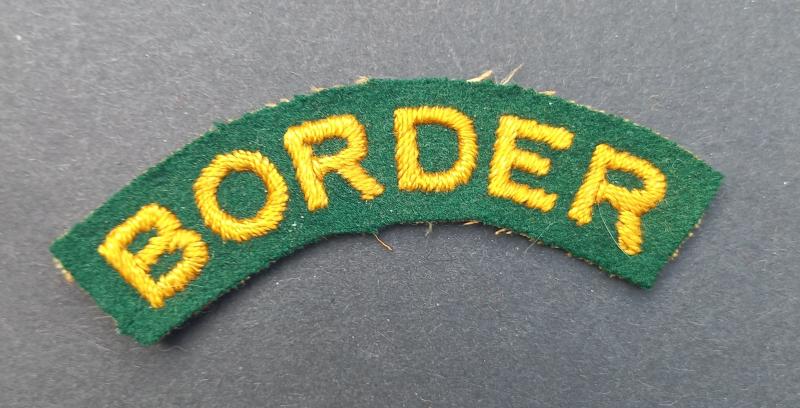 A nice difficult to find unfinished (un-official 1st type) 1st Battalion, The Border Regiment Airborne shoulder title