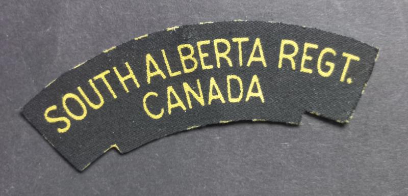 A nice - unissued Calico Printers - Canadian South Alberta Regiment printed shoulder title