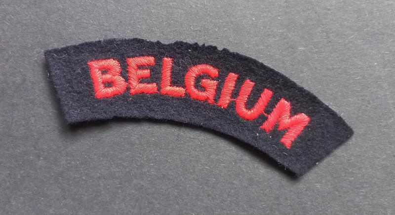 A superb - albeit regrettably single - British made Belgium shoulder title