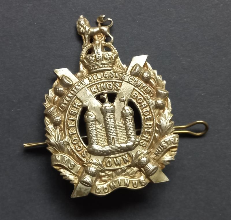 A attractive - nickel plated - KOSB (Kings Own Scottish Borderers) cap badge