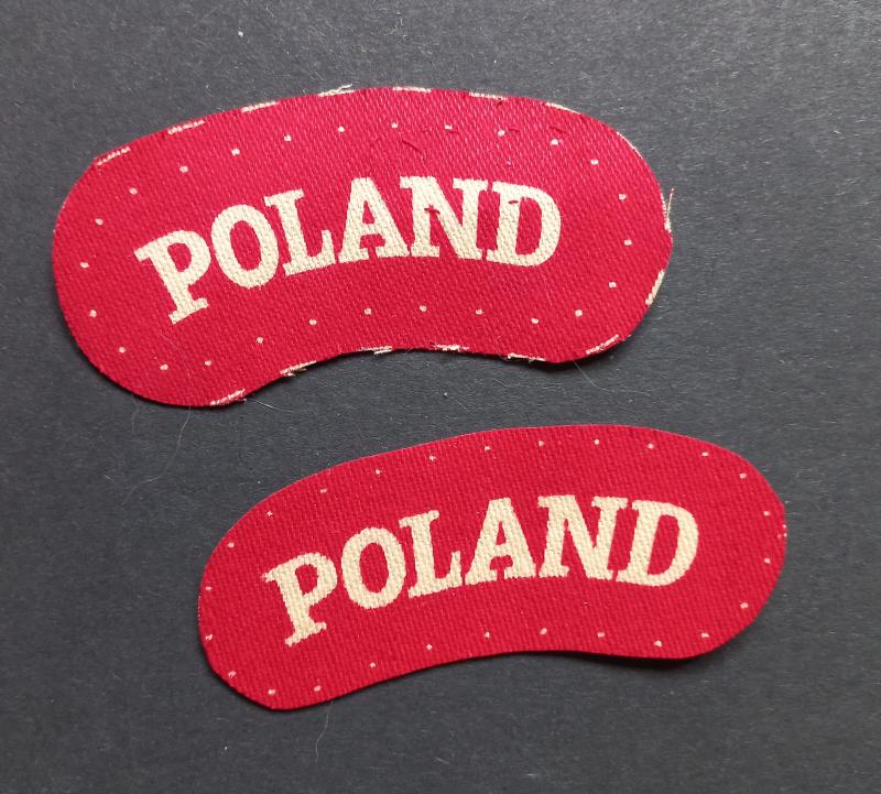 A great - full matching - set of printed Poland nationality shoulder titles